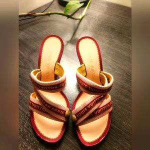 Louis Vuitton Red Open-Toed Heels